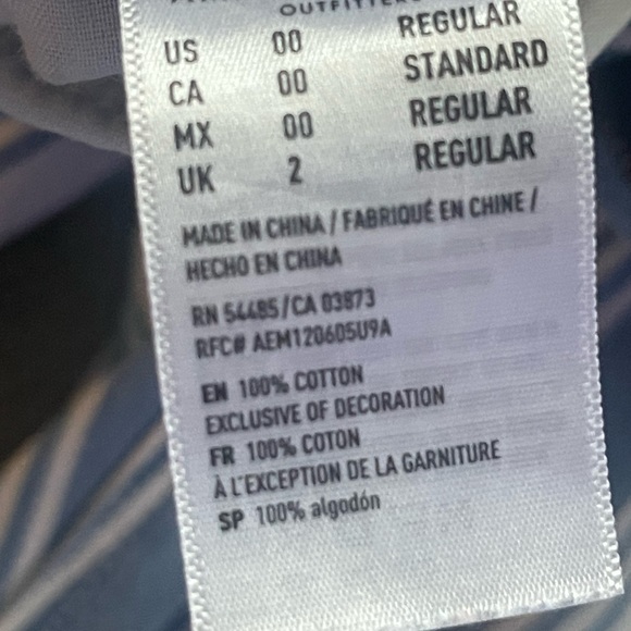 American Eagle stripes jeans, size 00 regular. - Picture 3 of 3